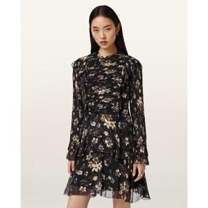 AllSaints Portia Mini Floral Ruffle Dress